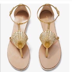 NWT MICHAEL KORS COLLECTION
Annabeth Starfish-Embellished Leather Sandal